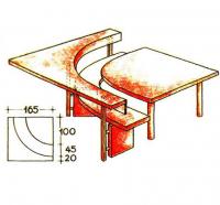 Чертеж и размеры углового стола
