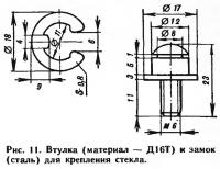 Рис. 11. Втулка и замок для крепления стекла