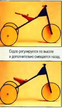 Седло регулируется по высоте и дополнительно смещается назад