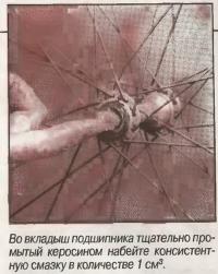 Во вкладыш подшипника набейте консистентную смазку