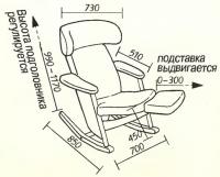 Чертеж и размеры кресла