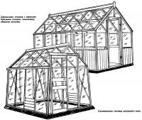 Деревянная и алюминиевая теплица шатрового типа