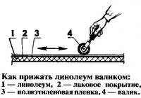 Как прижать линолеум валиком