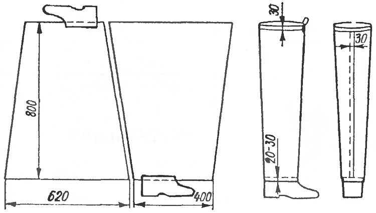 Раскрой сапог для человека среднего роста