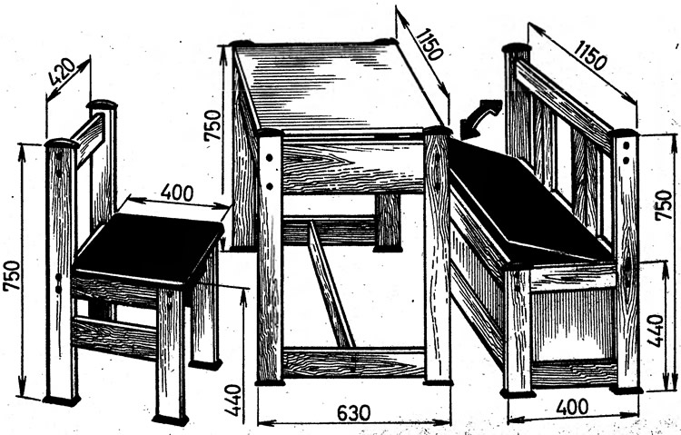 Размеры стола и сидений