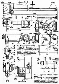 Рис. 2 и 3. Конструкция крана и лебедки