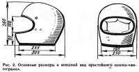 Рис. 2. Основные размеры и внешний вид простейшего шлема-«интеграла»