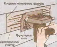 Рис. 2. Пропилите поврежденный участок