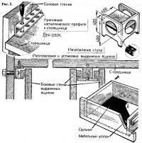 Рис. 2. Стулья и выдвижные ящики